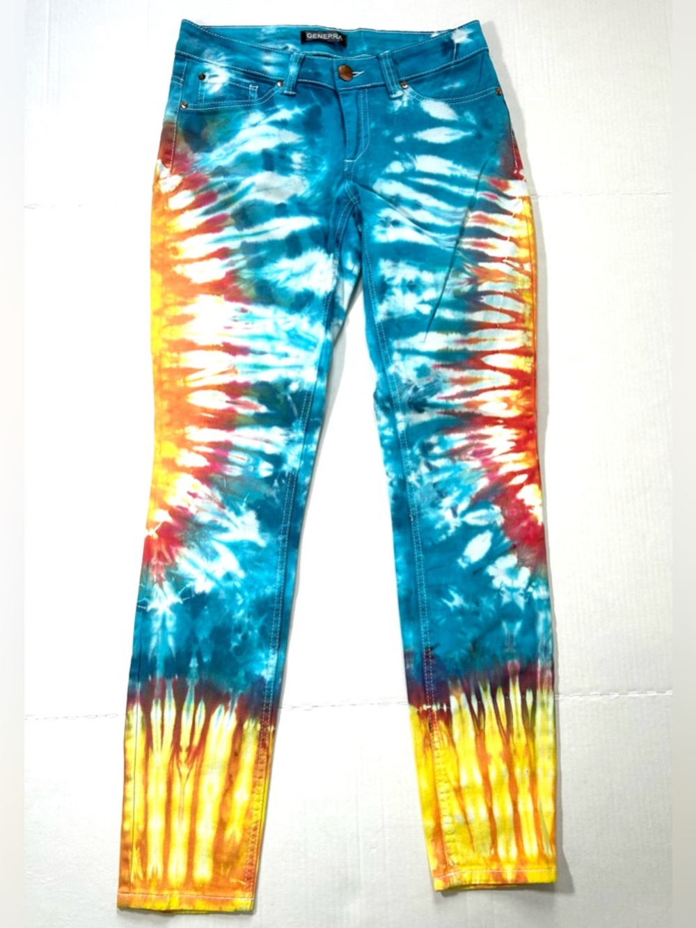 Women’s Tie-Dye Skinny Jeans Hippie Music Festival Bold Streetwear Retro Hippie